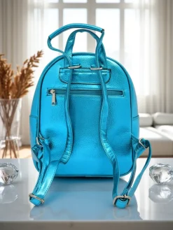 Royalfashion Plecak damski z eko skóry w paski Metallic Stripes