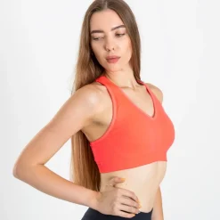 Royalfashion Pomarańczowy sportowy biustonosz damski