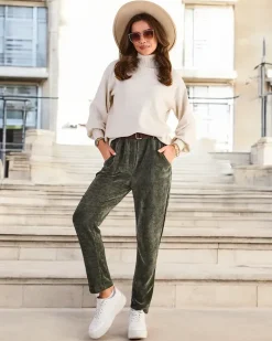 Royalfashion Proste damskie spodnie a 'la sztruksowe