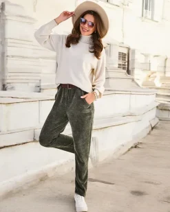 Royalfashion Proste damskie spodnie a 'la sztruksowe