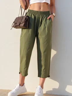 Royalfashion Proste spodnie damskie materiałowe 7/8