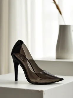 Royalfashion Przeźroczyste damskie czółenka na szpilce Selqoa