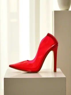 Royalfashion Przeźroczyste damskie czółenka na szpilce Selqoa