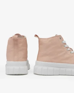 Royalfashion Pudrowe damskie wysokie trampki Ates Sneakers