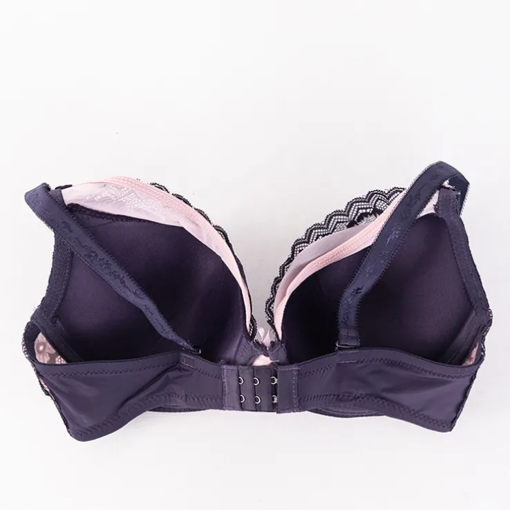 Royalfashion Purpurowo-różowy biustonosz z koronką