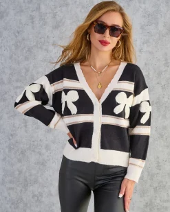 Royalfashion Rozpinany damski sweter w paski