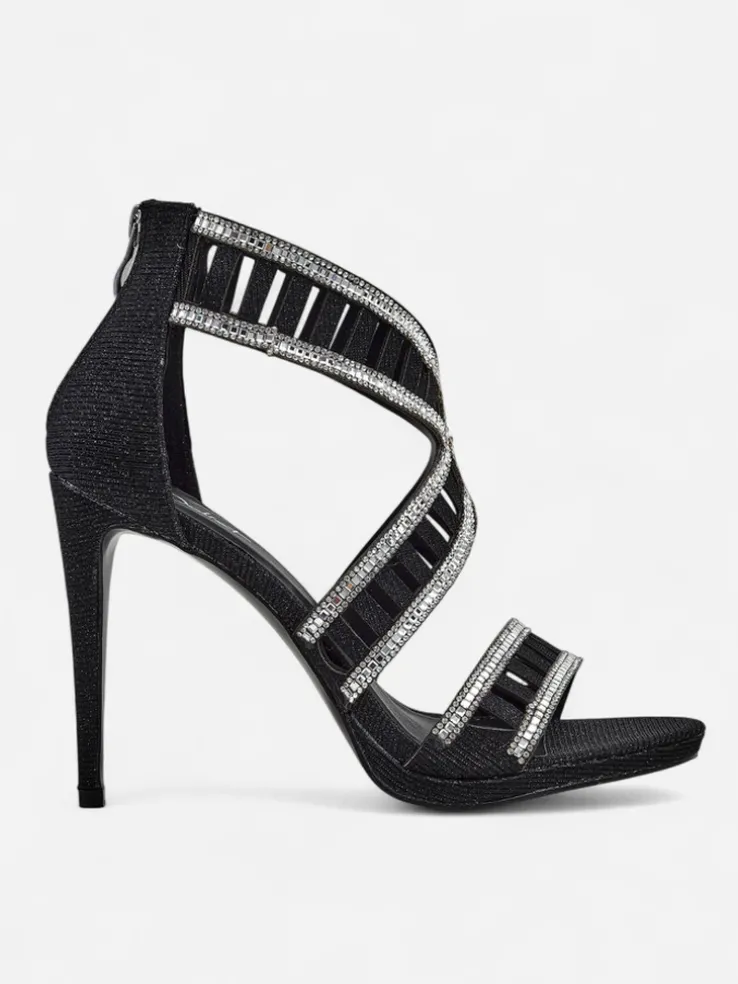 Royalfashion Sandałki damskie na szpilce z ozdobną cholewką Sycos