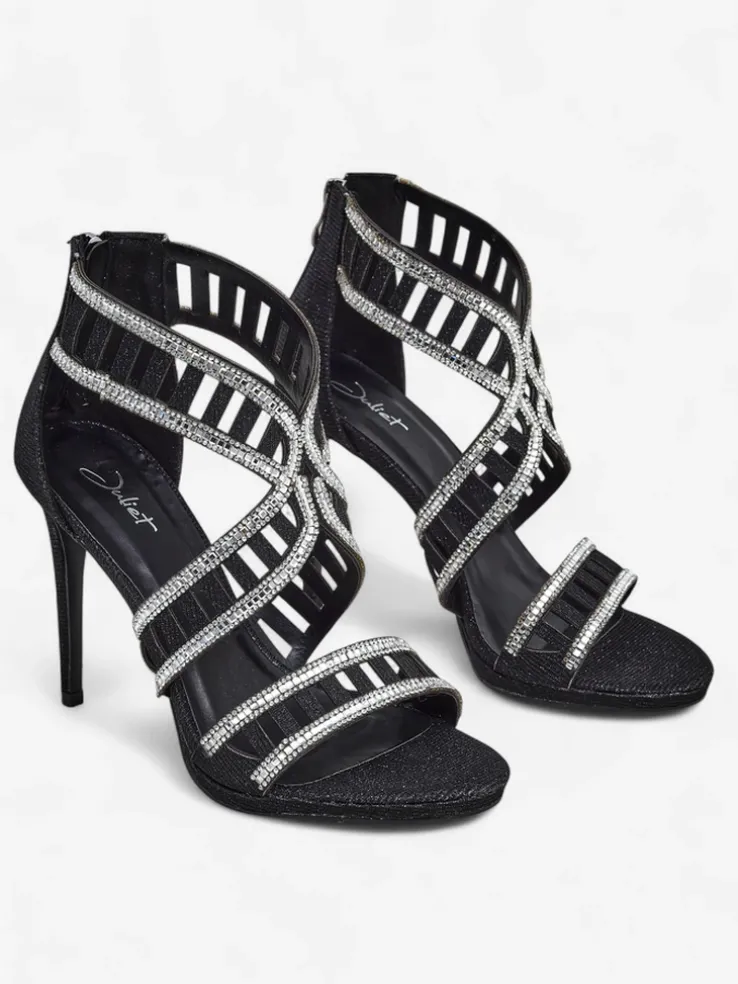 Royalfashion Sandałki damskie na szpilce z ozdobną cholewką Sycos