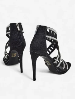 Royalfashion Sandałki damskie na szpilce z ozdobną cholewką Sycos