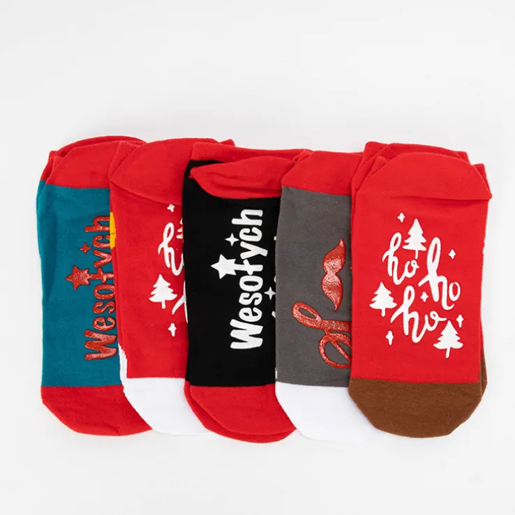 Royalfashion Skarpetki damskie świąteczne bawełniane 5/pak