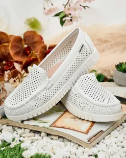 Royalfashion Skórzane mokasyny damskie Nafis