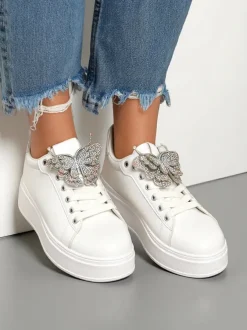 Royalfashion Sneakersy damskie na platformie z motylkiem Obellay