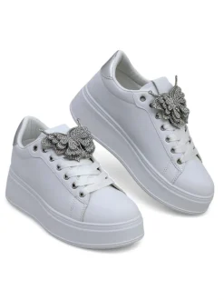 Royalfashion Sneakersy damskie na platformie z motylkiem Obellay