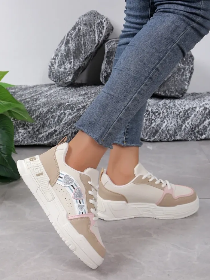 Royalfashion Sneakersy damskie z brokatem Samoles