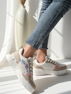 Royalfashion Sneakersy damskie z brokatem Samoles