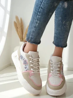 Royalfashion Sneakersy damskie z brokatem Samoles