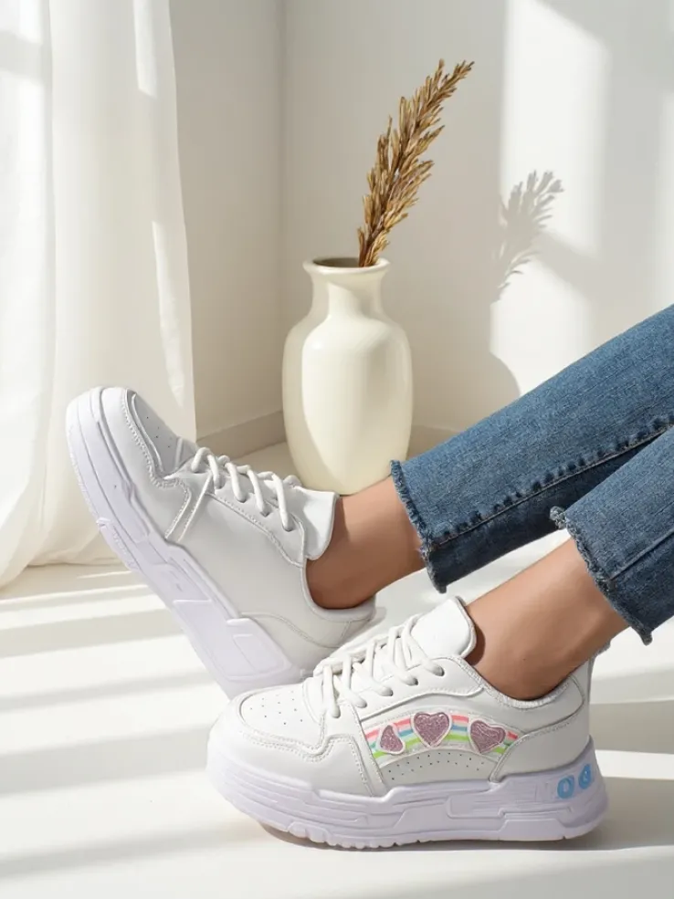 Royalfashion Sneakersy damskie z brokatem Samoles