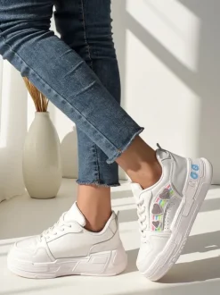 Royalfashion Sneakersy damskie z brokatem Samoles