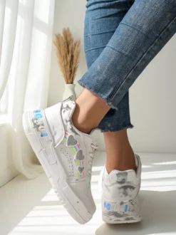 Royalfashion Sneakersy damskie z brokatem Samoles