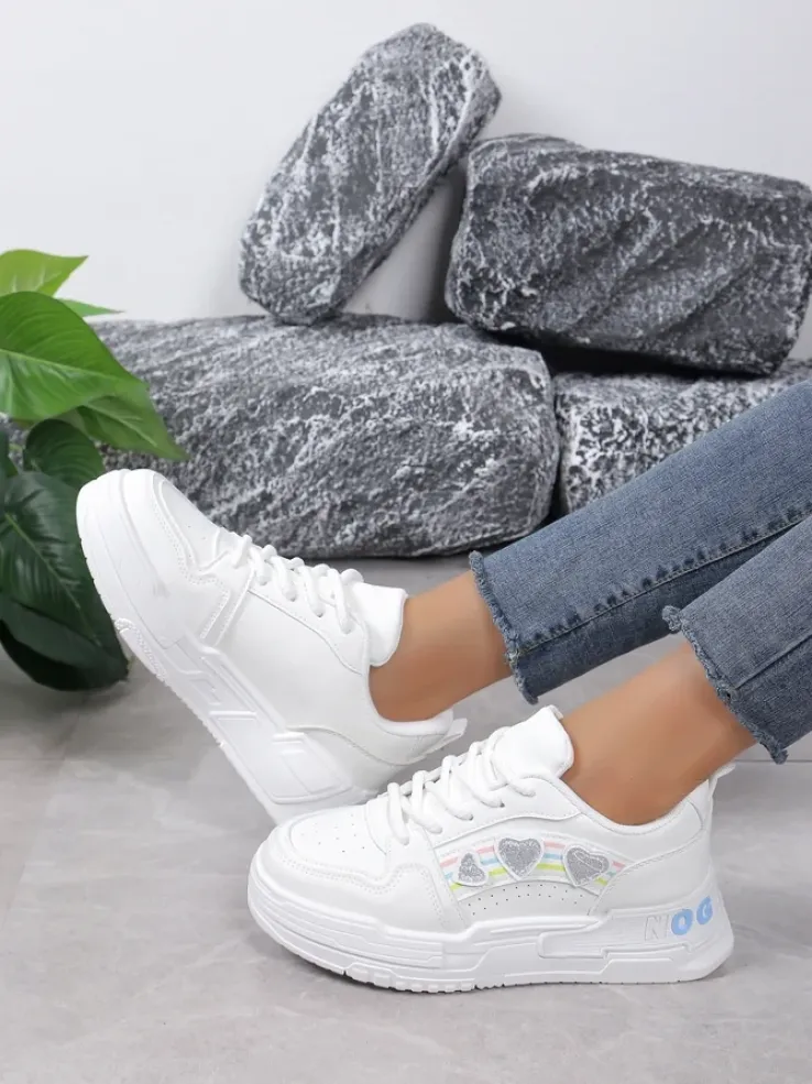 Royalfashion Sneakersy damskie z brokatem Samoles