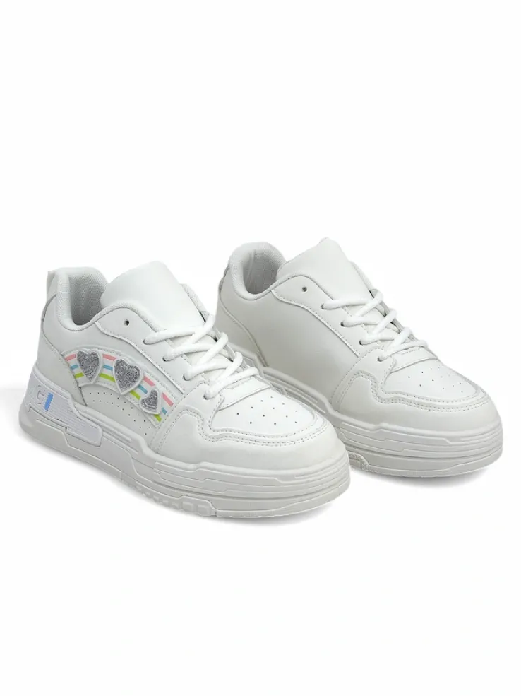 Royalfashion Sneakersy damskie z brokatem Samoles