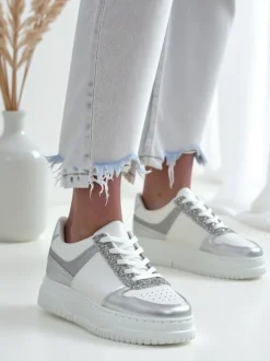 Royalfashion Sneakersy damskie z brokatem Qisofi