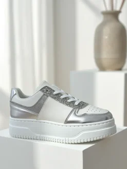 Royalfashion Sneakersy damskie z brokatem Qisofi