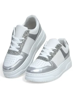 Royalfashion Sneakersy damskie z brokatem Qisofi