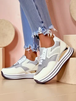 Royalfashion Sneakersy damskie z brokatem Borovis