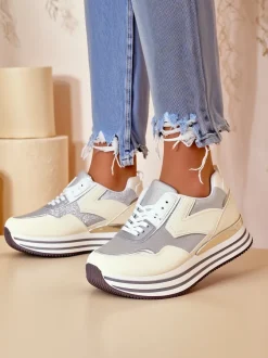 Royalfashion Sneakersy damskie z brokatem Borovis