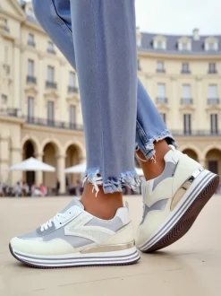 Royalfashion Sneakersy damskie z brokatem Borovis