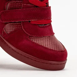 Royalfashion Sneakersy dziewczęce bordowe na krytym koturnie Janomi