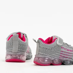 Royalfashion Sportowe buty dziecięce w kolorze szarym z różowymi elementami Dons