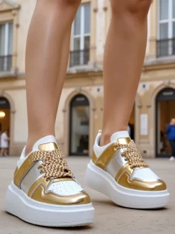 Royalfashion Sportowe sneakersy damskie na platformie Gevigos