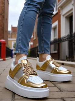 Royalfashion Sportowe sneakersy damskie na platformie Gevigos