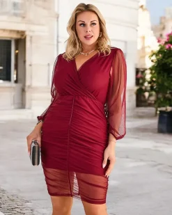 Royalfashion Sukienka damska mini z marszczeniem PLUS SIZE