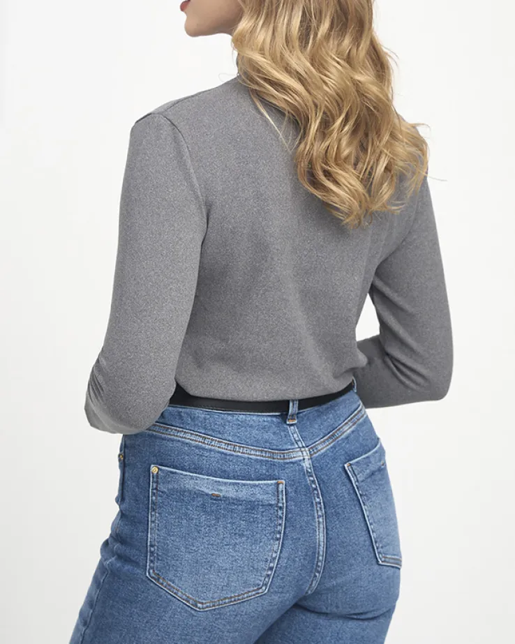 Royalfashion Sweter damski półgolf w ciemnoszarym kolorze