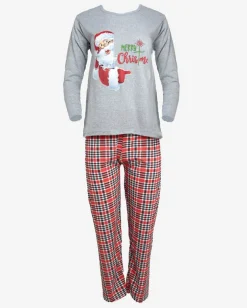 Royalfashion Szara damska 2-częściowa piżama ze świątecznym printem