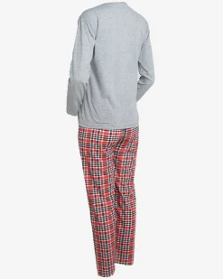 Royalfashion Szara damska 2-częściowa piżama ze świątecznym printem