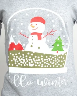 Royalfashion Szara damska 2-częściowa piżama z bałwankiem