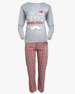 Royalfashion Szara świąteczna damska 2-częściowa piżama