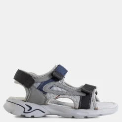 Royalfashion Szare chłopięce sandały na rzepy Turbo