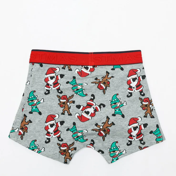 Royalfashion Szare chłopięce świąteczne bokserki