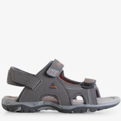 Royalfashion Szare chłopięce sandały na rzepy Monekin