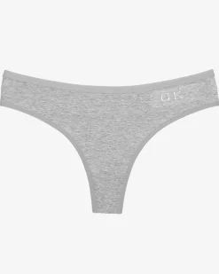 Royalfashion Szare damskie bawełniane stringi