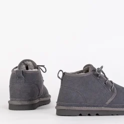 Royalfashion Szare dziecięce krótkie sznurowane śniegowce Tibilis