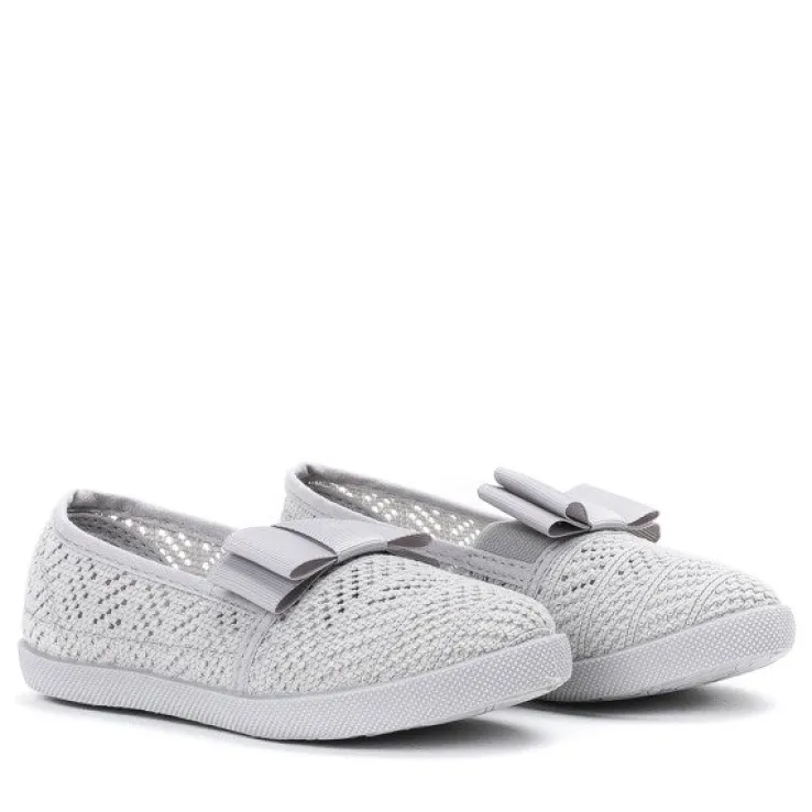 Royalfashion Szare dziewczęce tenisówki typu slip on Tabbi