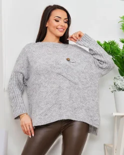 Royalfashion Szary damski sweter