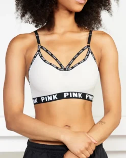 Royalfashion Szary sportowy stanik damski z napisami