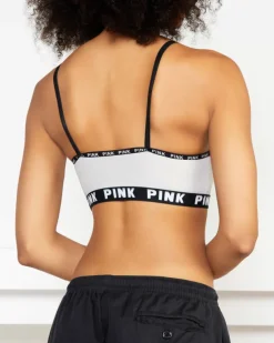 Royalfashion Szary sportowy stanik damski z napisami